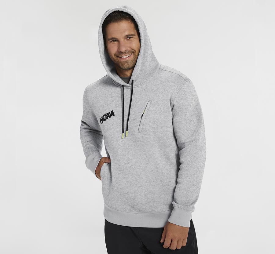 Sudadera Con Capucha Hoka One One Hombre Grises - Performance - PIAM32145